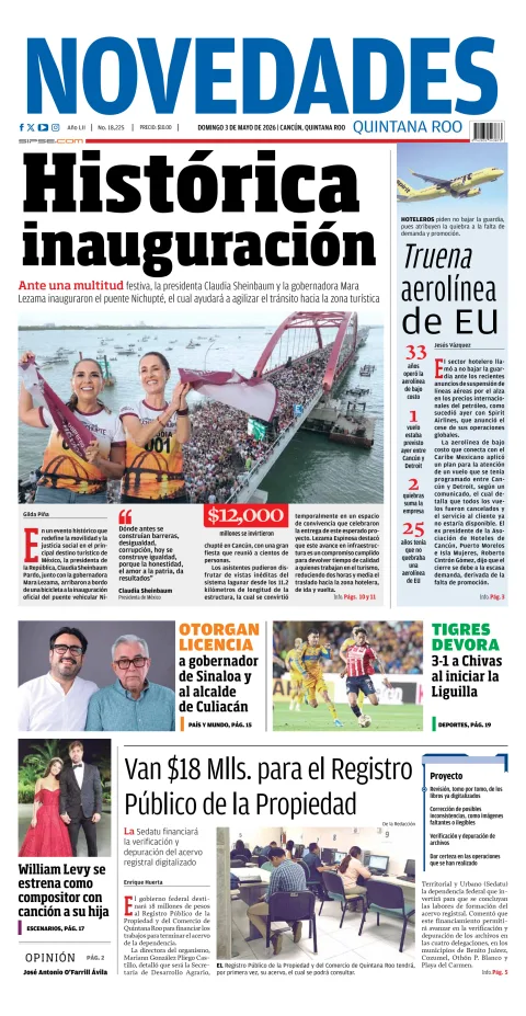 Portada de Novedades Quintana Roo