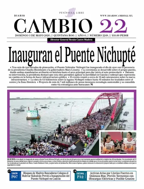 Portada de Diario Cambio 22 (portada)