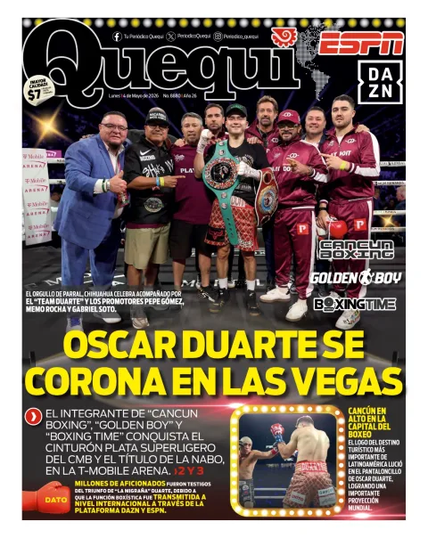 Portada de Quequi del lunes, 4 de mayo de 2026