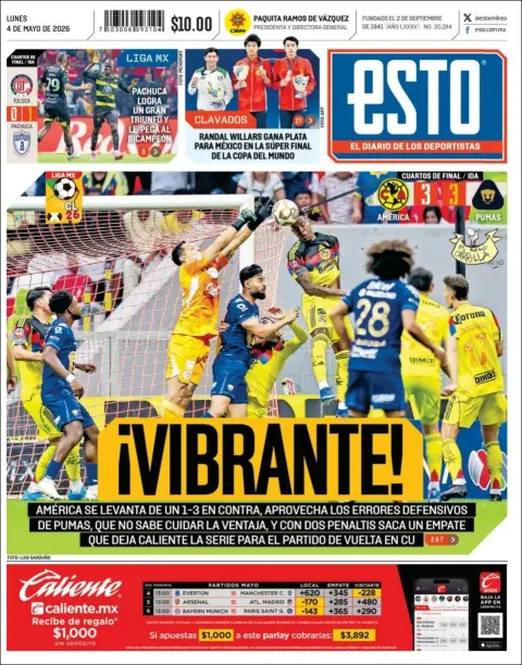 Portada de Esto del lunes, 4 de mayo de 2026