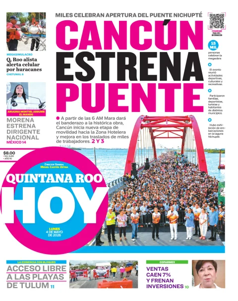 Portada de Quintana Roo Hoy (portada)