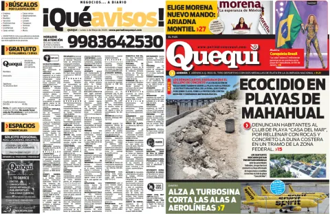 Portada de Quequi (contraportada) del lunes, 4 de mayo de 2026