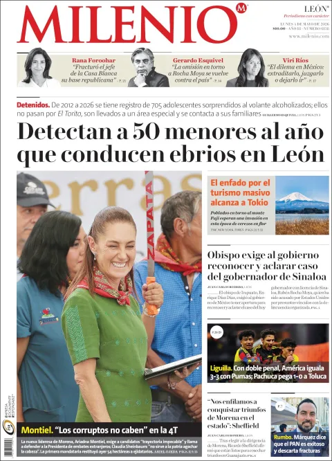 Portada de Milenio Leon del lunes, 4 de mayo de 2026