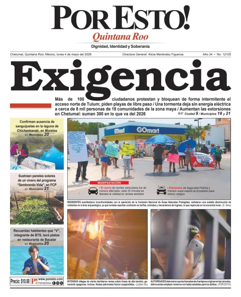 Portada de Por Esto (quintana Roo Chetumal)
