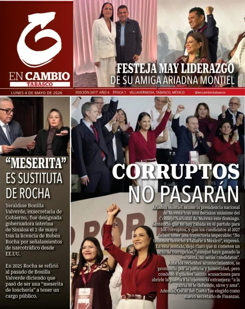 Portada de En Cambio - Tabasco (portada) del lunes, 4 de mayo de 2026