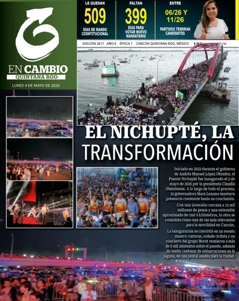 Portada de En Cambio - Quintana Roo (portada) del lunes, 4 de mayo de 2026