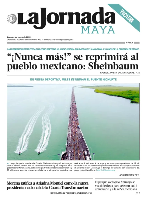 Portada de La Jornada Maya Yucatán del lunes, 4 de mayo de 2026