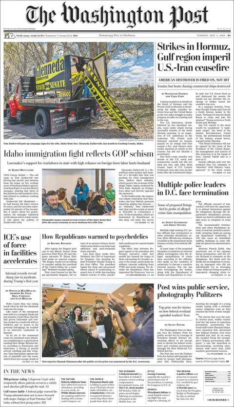 Portada de The Washington Post