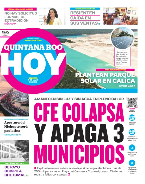 Portada de Quintana Roo Hoy (portada)