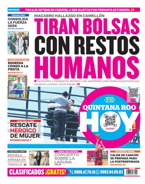 Portada de Quintana Roo Hoy (contraportada)