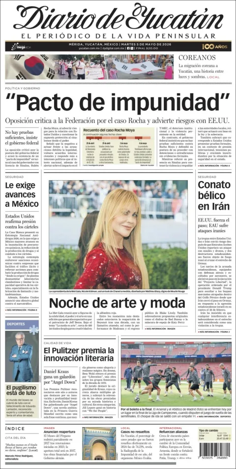 Portada de Diario de Yucatán del martes, 5 de mayo de 2026