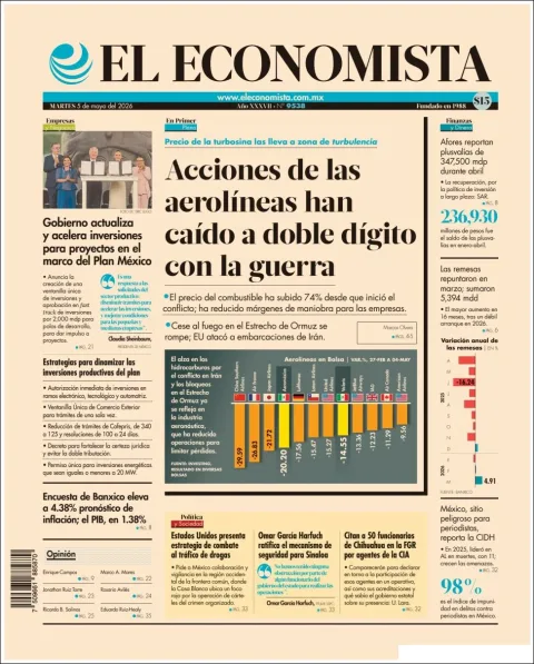 Portada de El Economista del martes, 5 de mayo de 2026