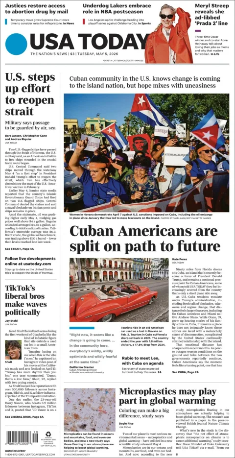 Portada de Usa Today