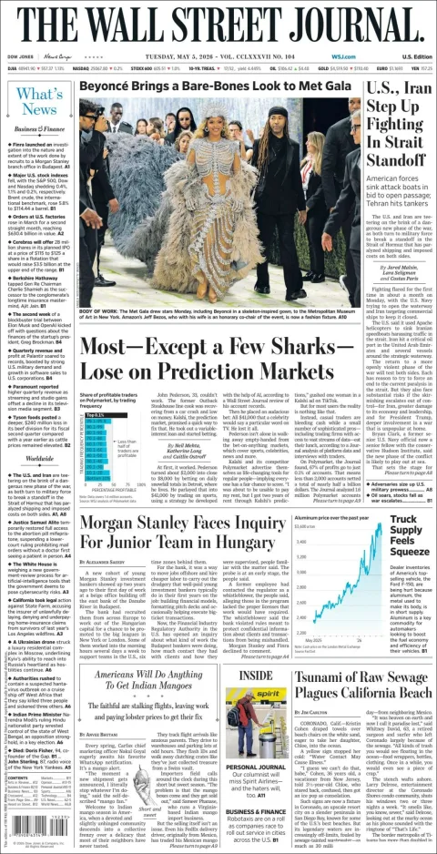 Portada de The Wall Street Journal