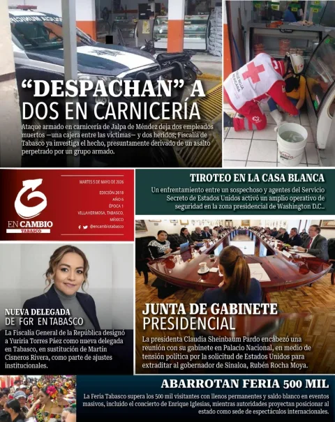 Portada de En Cambio - Tabasco (contraportada) del martes, 5 de mayo de 2026