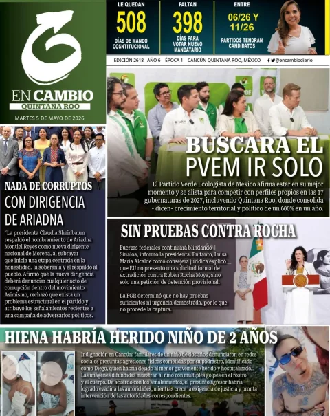 Portada de En Cambio - Quintana Roo (portada) del martes, 5 de mayo de 2026