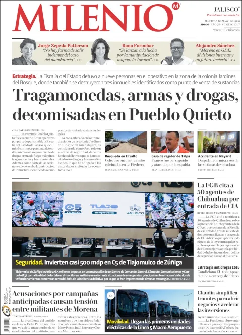 Portada de Milenio Jalisco del martes, 5 de mayo de 2026