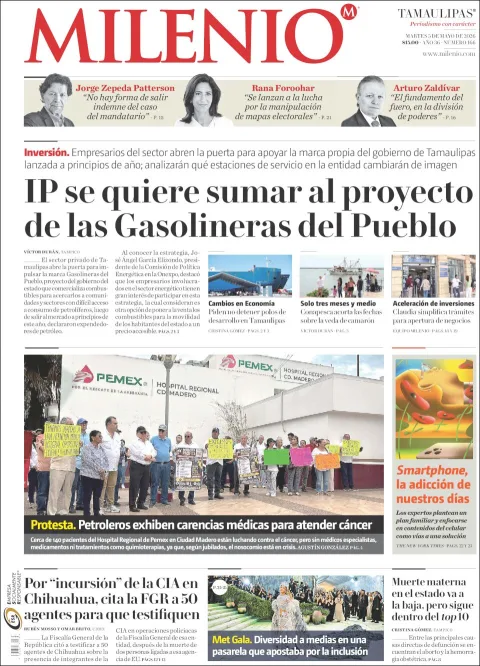 Portada de Milenio Tamaulipas del martes, 5 de mayo de 2026