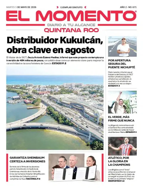 Portada de El Momento Quintana Roo del martes, 5 de mayo de 2026