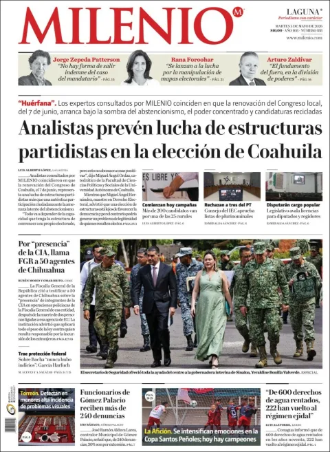 Portada de Milenio Laguna del martes, 5 de mayo de 2026