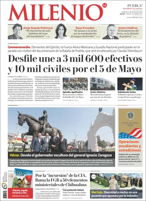 Portada de Milenio Puebla del martes, 5 de mayo de 2026