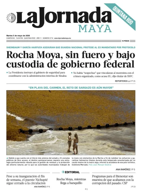 Portada de La Jornada Maya Quintana Roo del martes, 5 de mayo de 2026