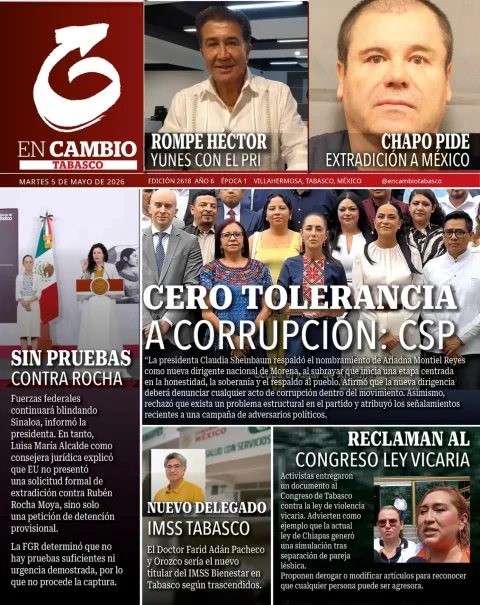 Portada de En Cambio - Tabasco (portada) del martes, 5 de mayo de 2026