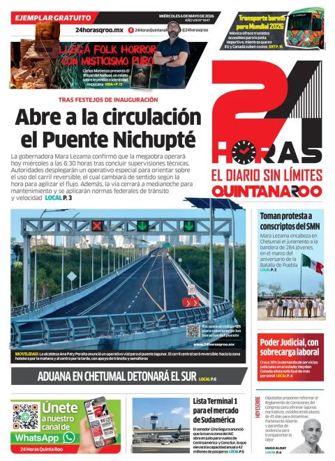 Portada de 24 Horas Quintana Roo
