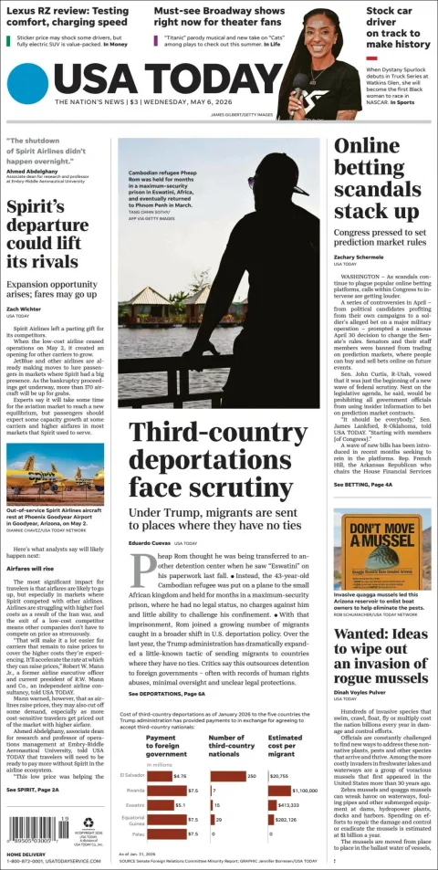 Portada de Usa Today