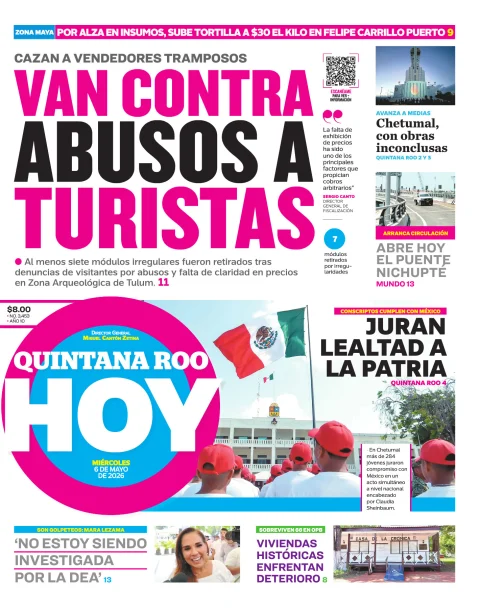 Portada de Quintana Roo Hoy (portada)