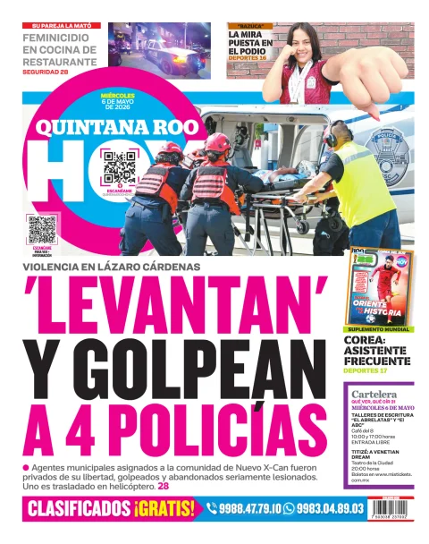 Portada de Quintana Roo Hoy (contraportada)