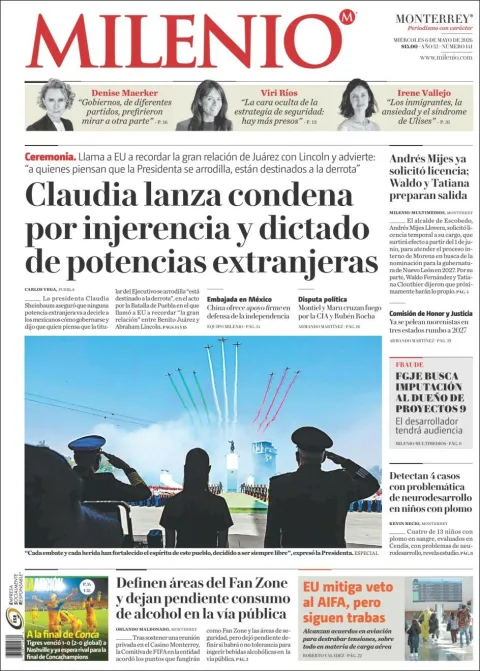 Portada de Milenio del miércoles, 6 de mayo de 2026