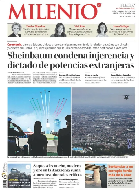 Portada de Milenio Puebla del miércoles, 6 de mayo de 2026