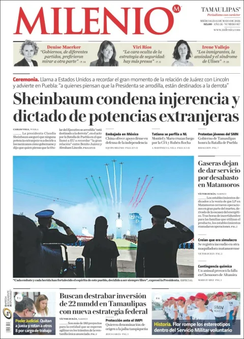 Portada de Milenio Tamaulipas del miércoles, 6 de mayo de 2026