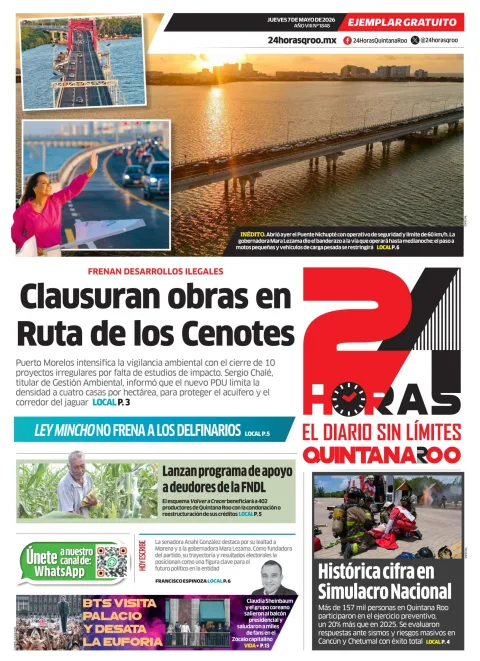 Portada de 24 Horas Quintana Roo