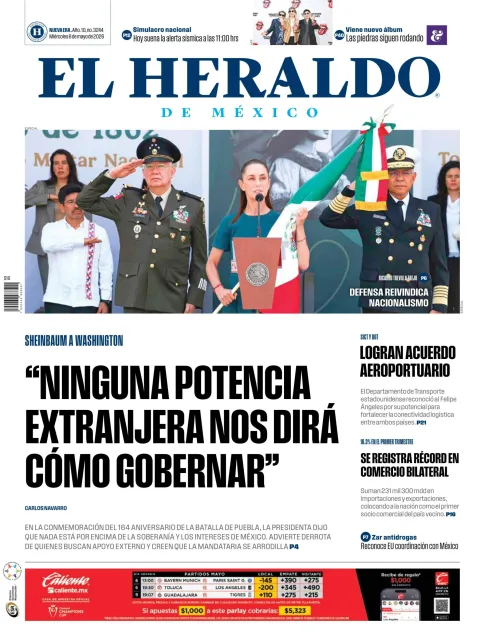 Portada de El Heraldo de Mexico