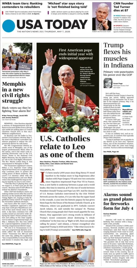 Portada de Usa Today