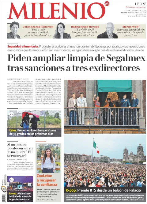 Portada de Milenio Leon del jueves, 7 de mayo de 2026