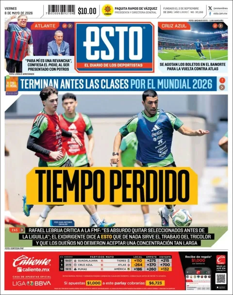 Portada de Esto del viernes, 8 de mayo de 2026