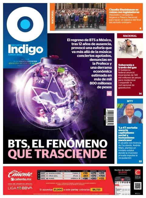 Portada de Reporte Indigo Nacional del viernes, 8 de mayo de 2026