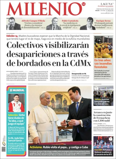 Portada de Milenio Laguna del viernes, 8 de mayo de 2026