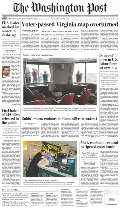 Portada de The Washington Post