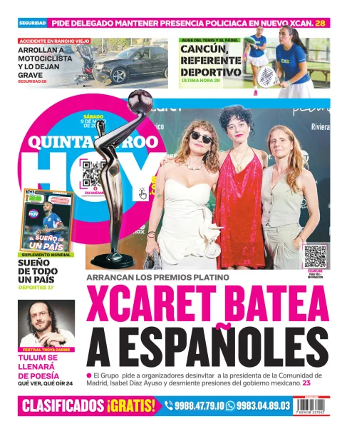 Portada de Quintana Roo Hoy (contraportada)