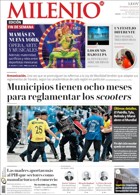 Portada de Milenio Leon del sábado, 9 de mayo de 2026