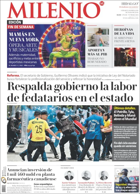 Portada de Milenio Hidalgo del sábado, 9 de mayo de 2026
