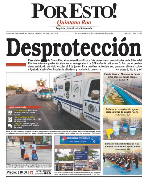 Portada de Por Esto (quintana Roo Chetumal) del 2026-05-09