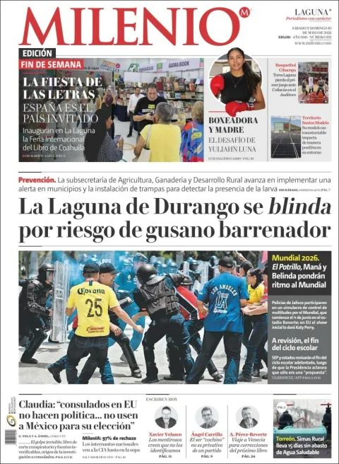 Portada de Milenio Laguna del sábado, 9 de mayo de 2026