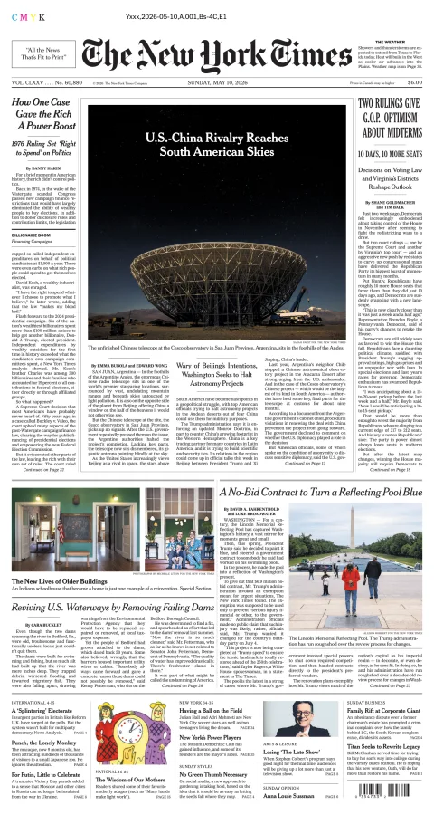 Portada de The New York Times (national)