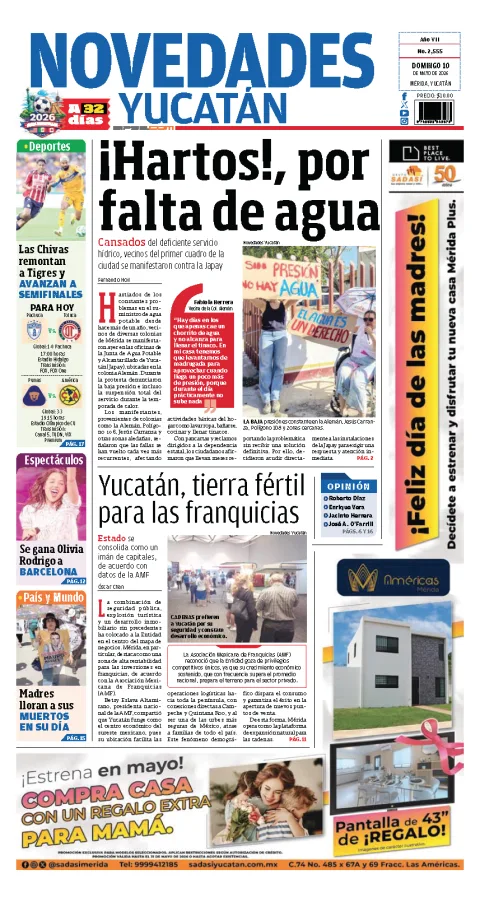 Portada de Novedades Yucatan