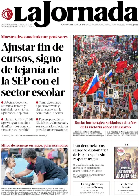 Portada de La Jornada